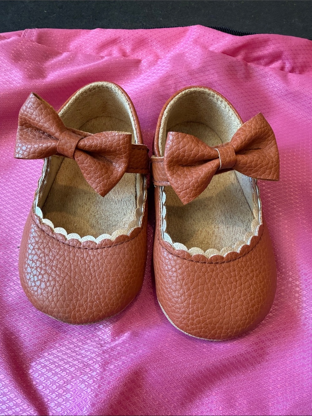 Baby Girls' Brown Bow Mary Jane Shoes
